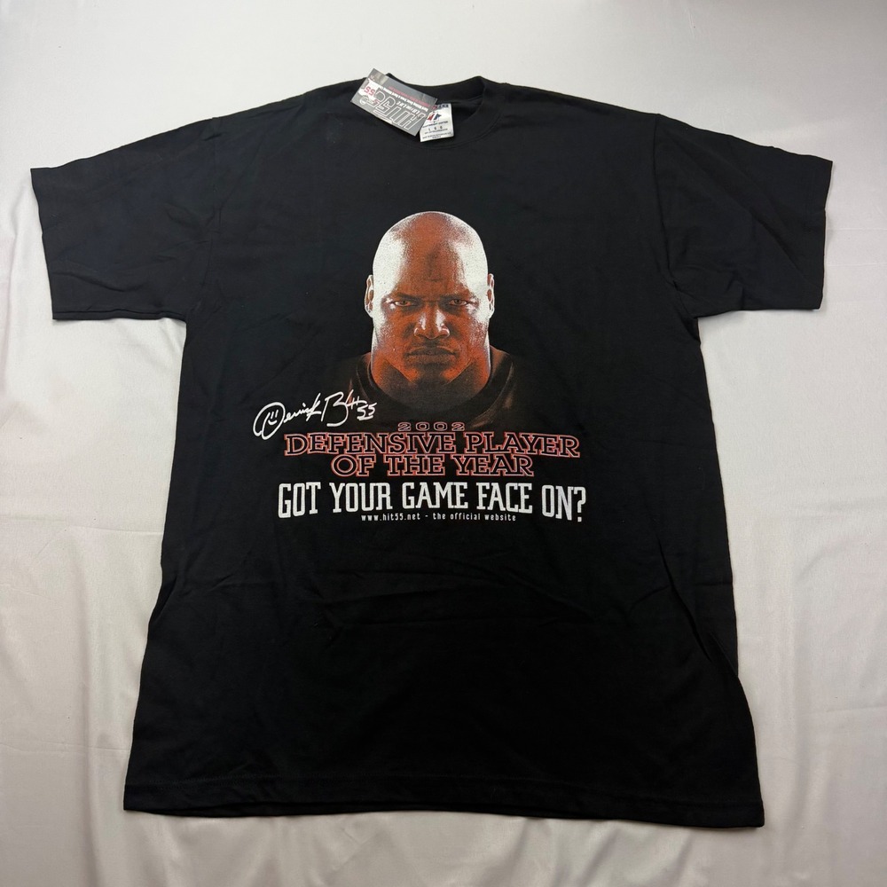 Zees Derrick Brooks T-Shirt Mens Large Black 2002 Defensive Player of the Year